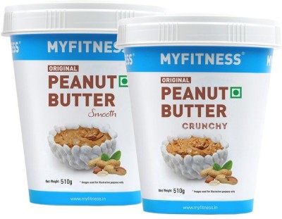 MYFITNESS PEANUT BUTTER Original Smooth & Crunchy | Combo 1020 g(Pack of 2)