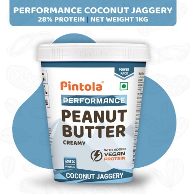 Pintola Coconut Jaggery Performance Series Peanut Butter (Creamy) | Vegan Protein 1 kg