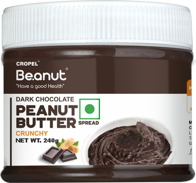 Beanut Dark Choclate Crunchy Natural Peanut Butter 30g Protein, Non GMO, Gluten Free 240 g