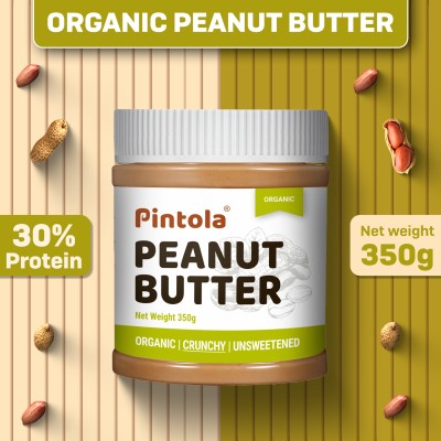 Pintola Organic Peanut Butter (Crunchy) (Unsweetened)(350 g)