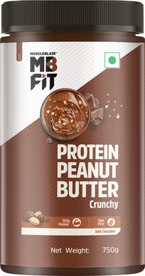 MUSCLEBLAZE High Protein Peanut Butter, Crunchy, Dark Chocolate Spread,(750 g)