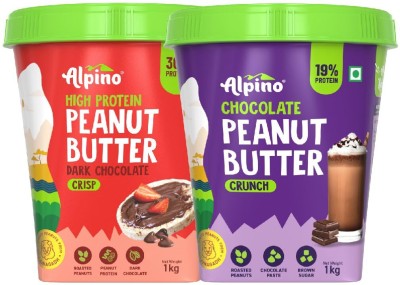 ALPINO High Protein Chocolate Peanut Butter Smooth And Chocolate Peanut Butter Crunch(2 kg)