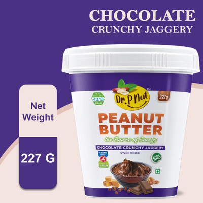 Dr. P Nut Peanut Butter Chocolate Crunchy Jaggery | Nutritious & Tasty, Rich in Protein(227 g)