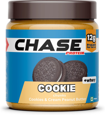 CHASE PROTEIN High Protein Peanut Butter | 120g Protein | Cookies & Cream Flavour(400 g)