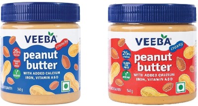 VEEBA PEANUT BUTTER CREAMY + CRUNCHY 680 g(Pack of 2)