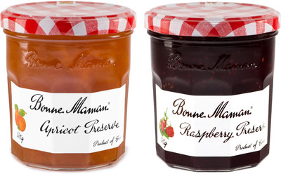 Bonne Maman Apricot & Raspberry Preserve Jam Combo(370 g, Pack of 2)