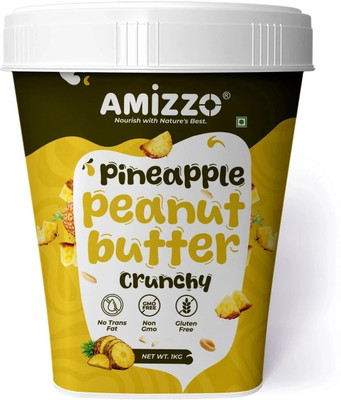 Amizzo High Protein Peanut Butter Pinapple Flavour Crunchy 1kg, Added WHEY Protein(1 kg)