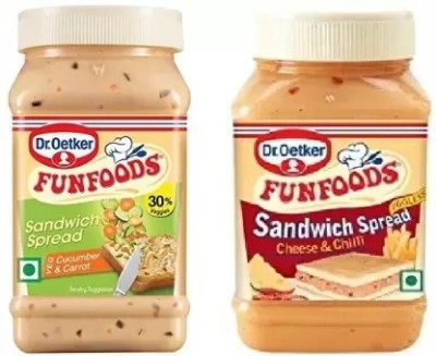 FUNFOODS VEG.MAYONNAISE CUCUMBER & CARROT + CHEESE CHILLI(250 g, Pack of 2)