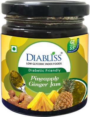 DiaBliss Diabetic Friendly Pineapple Ginger Jam Sugar Free Low Glycemic Index (GI) 225 g