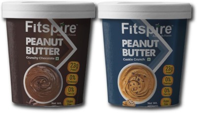 Fitspire Crunchy Choclate & Cookie Crunch Peanut Butter Gluten & Cholesterol Free 800 g(Pack of 2)