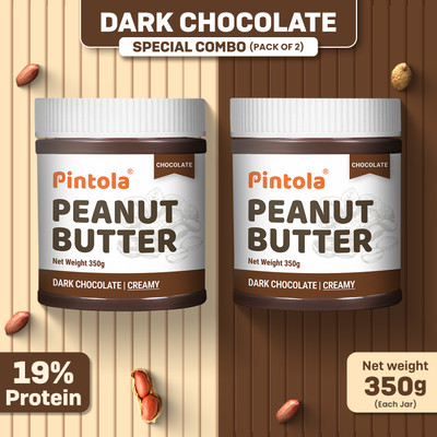Pintola Dark Chocolate Peanut Butter (Creamy)(700 g, Pack of 2)