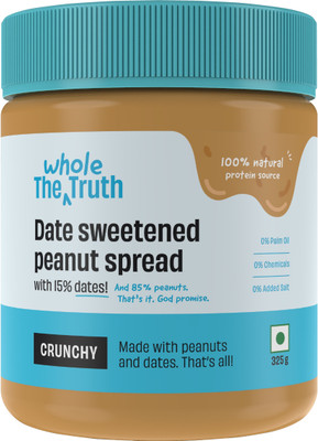 The Whole Truth Peanut Butter with Dates-Crunchy|No Added Sugar |High Protein | No Preservatives(325 g)