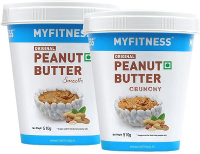MYFITNESS PEANUT BUTTER Original Smooth & Crunchy | Combo(1020 g, Pack of 2)