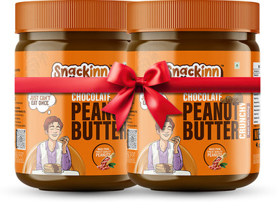 snackinn Peanut Butter Combo Pack Chocolate Crunchy | 2 Jars 500g Each(1 kg, Pack of 2)
