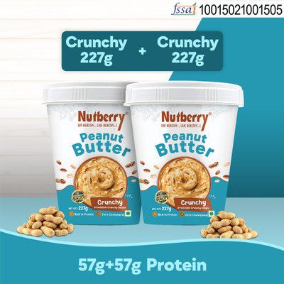 Nutberry PEANUT BUTTER CRUNCHY 227GM X 2 (COMBO PACK)(227 g, Pack of 2)