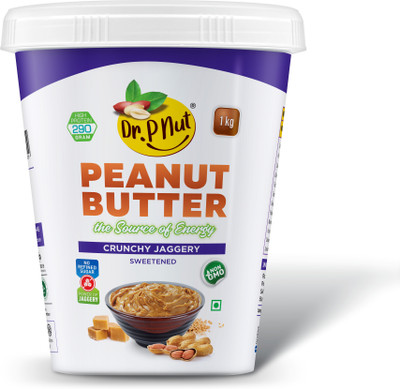 Dr. P Nut Peanut Butter Crunchy Jaggery Healthy, Protein-Rich, Rich in Taste and Delicious(1 kg)