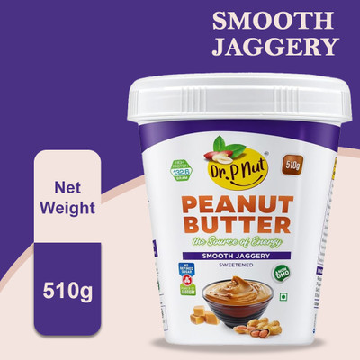 Dr. P Nut Smooth Jaggery Peanut Butter | High-Protein, Healthy & Delicious spread(510 g)