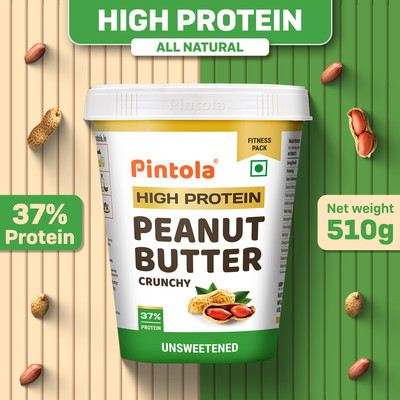 Pintola All Natural HIGH Protein Peanut Butter (Crunchy)(510 g)