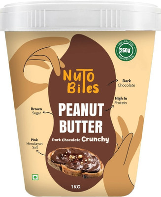Nutobites Dark Chocolate Crunchy Peanut Butter | 260g High Protein | Zero Trans Fat(1 kg)