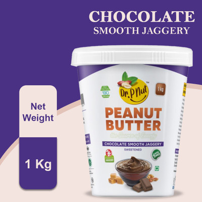 Dr. P Nut Chocolate Smooth Jaggery Peanut Butter | Nutritious & Tasty, Rich in Protein(1 kg)