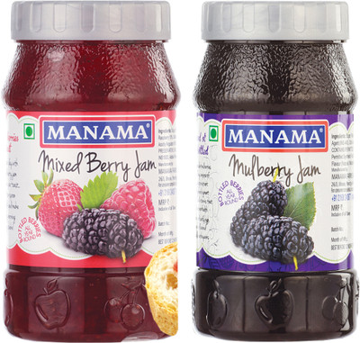 MANAMA Mixed Berry Jam and Mulberry Jam(500 g, Pack of 2)