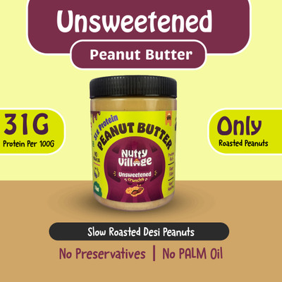 Nutty Village Unsweetened Crunchy Peanut butter 1 kg(1000 g)