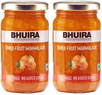 Bhuira All Natural Three Fruit Marmalade|No Added Sugar|No preservatives|240 g each 480 g(Pack of 2)