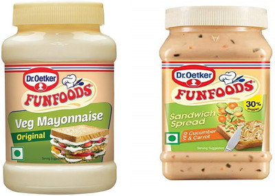 FUNFOODS by Dr. Oetker VEG. MAYONNAISE ORIGINAL + CUCUMBER & CARROT(250 g, Pack of 2)