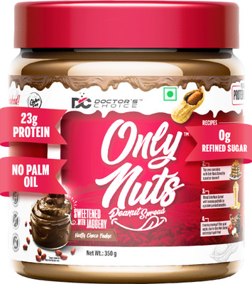 DOCTOR'S CHOICE High Protein Peanut Butter, Dark Chocolate Creamy Spread Chocolate Fudge Crunchy(350 g)