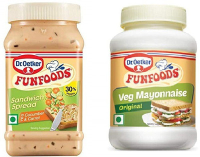 FUNFOODS by Dr. Oetker VEG.MAYONNAISE CUCUMBER & CARROT + ORIGINAL MAYO(250 g, Pack of 2)