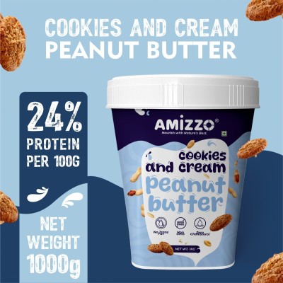 Amizzo High Protein Peanut Butter Cookies and Cream Flavour 1kg, Added WHEY Protein 1 kg