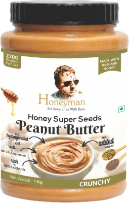 Honeyman Honey Super Seed Peanut Butter | Zero Cholesterol| Made with Honey 1 kg