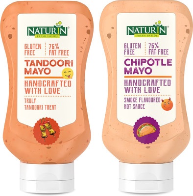 Naturin Combo Pack of 2- Tandoori Mayo, Mayonese 290g and Chipotle Mayo 290g(580 g, Pack of 2)