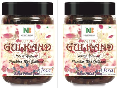 Nature's Bridge Natural Gulkand (400 Gm x 2 Jar) | Pushkar Raj Gulkand | Rose Petal Jam 800 g(Pack of 2)