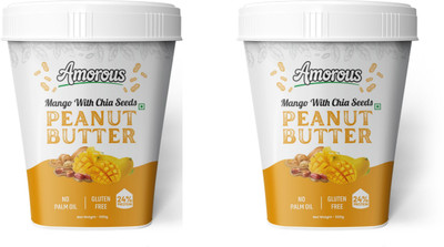 AMOROUS Mango With Chia Peanut Butter With High Protein(500 g) (1000 g, Pack of 2)(500 g, Pack of 2)