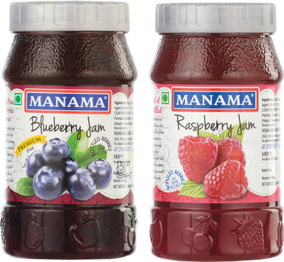 MANAMA Blueberry Jam and Raspberry Jam(500 g, Pack of 2)