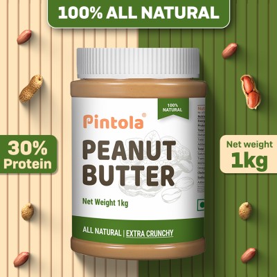 Pintola All Natural Peanut Butter (EXTRA Crunchy) (Unsweetened, Non-GMO, Gluten Free) 1 kg