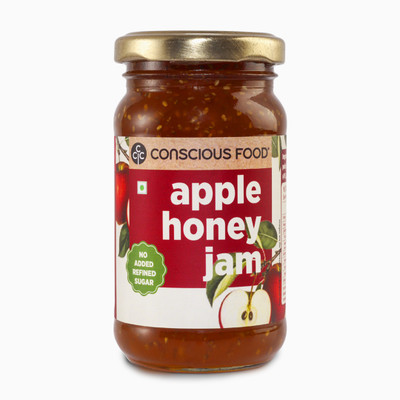Conscious Food Apple Chia Jam 250 gm | Sugar-Free | With Forest Honey | No Preservatives(250 g)