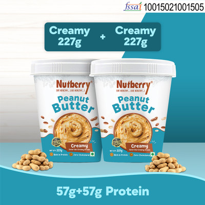 Nutberry PEANUT BUTTER CREAMY 227GM X 2 (COMBO PACK)(227 g, Pack of 2)