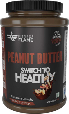 Fitness Flame Natural Peanut Butter(Chocolate Crunchy) | High Protein 19 G | Gluten Free |(1 kg)