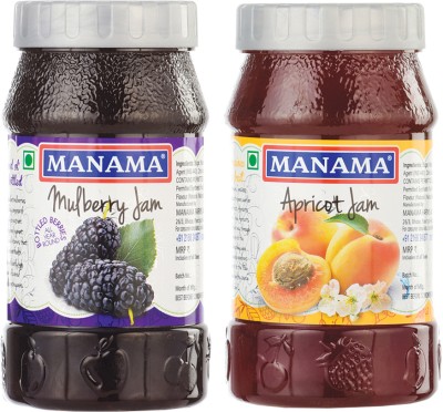 MANAMA Mulberry Jam and Apricot Jam 500 g(Pack of 2)