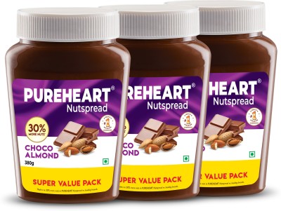 PUREHEART Choco Almond Nut Spread | Delicious Smooth and Creamy | Chocolate Almond Spread 1.14 kg(Pack of 3)