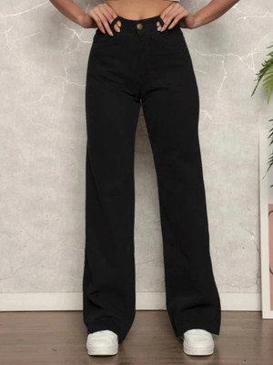 SS Fashion Hub Straight Fit Women Black Jeans