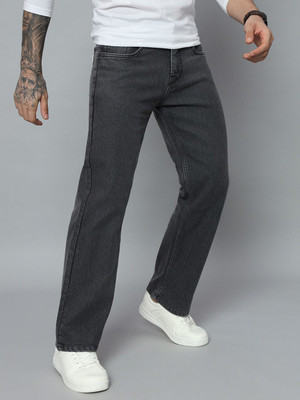 LOOKONCE Straight Fit Men Dark Grey Jeans
