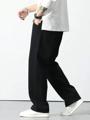 Zepzo Loose Fit Men Black Jeans