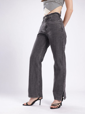 Glitchez Straight Fit Women Black Jeans