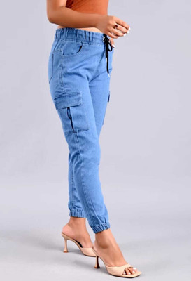 MSFashionoutlet Jogger Fit Women Light Blue Jeans