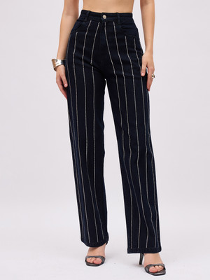 SASSAFRAS Straight Fit Women Black Jeans