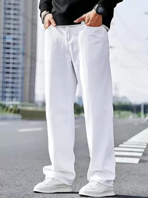 linaria Loose Fit Men White Jeans