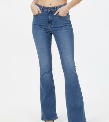 bae rich Flared Women Light Blue Jeans